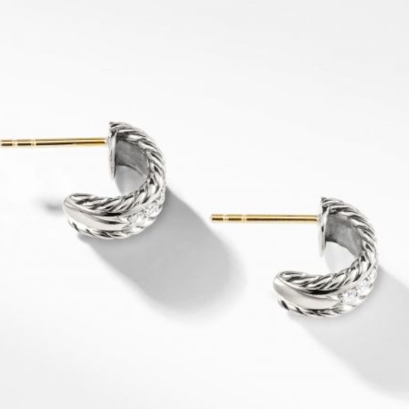 David Yurman Cable Classics Earrings with Diamonds - Picture 3 of 3